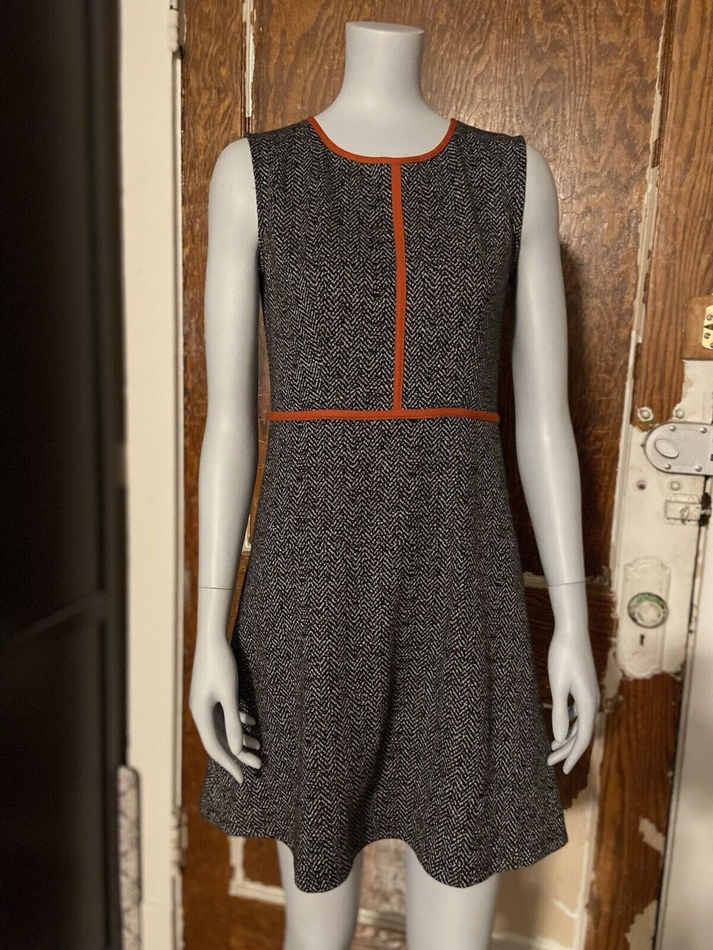 THML Black/Orange Sleeveless Sheath Dress sz S